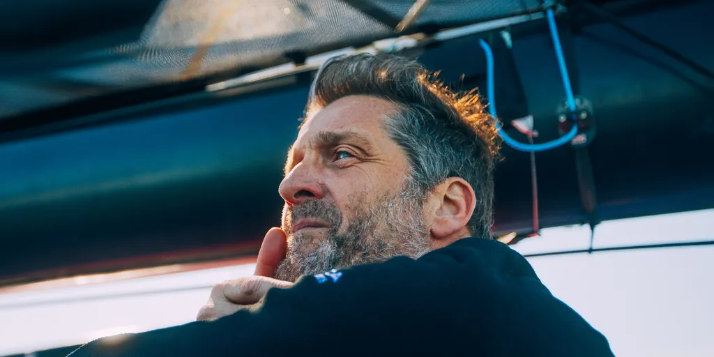 LORIENT, FRANCE - APRIL 12, 2024 : Stand As One skipper Eric Bellion (FRA) is pictured on April 12, 2024, in Lorient, France - Photo by Ewen Carbonnier