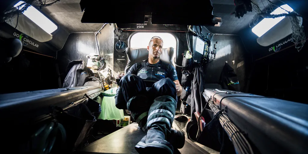 LORIENT, FRANCE - SEPTEMBER 12, 2024 : Holcim - PRB skipper Nicolas Lunven (FRA) is pictured training on September 12, 2024 off Lorient, France - Photo by Adrien Nivet / Polaryse