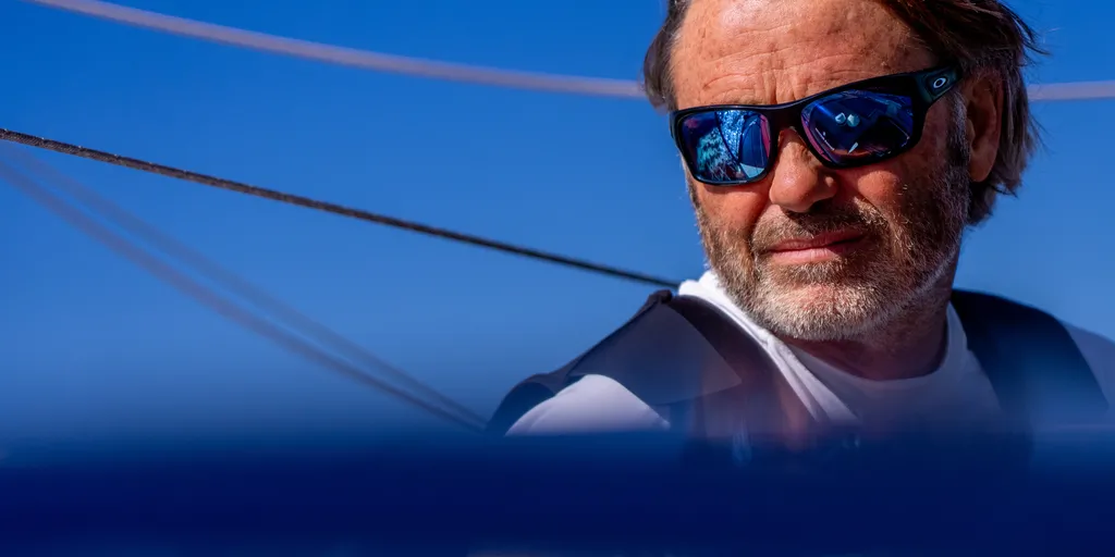 LA ROCHELLE, FRANCE - SEPTEMBER 24, 2024 : Maître Coq V skipper Yannick Bestaven (FRA) is pictured on September 24, 2024 off La Rochelle, France - Photo by Wanai Films