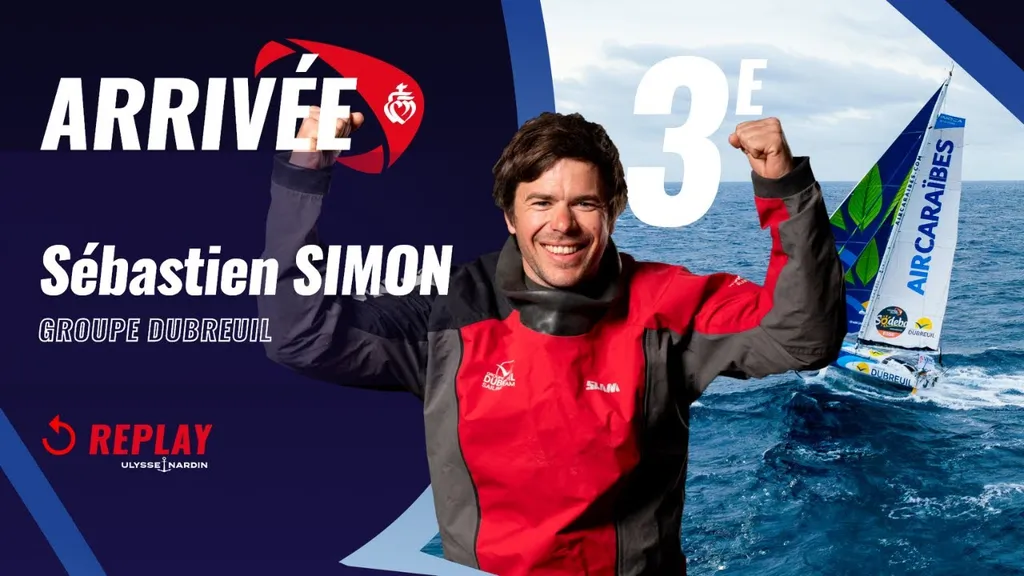 Arrivée de Sébastien Simon, 3e du Vendée Globe 2024