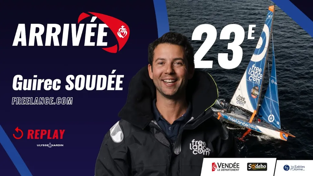 Arrivée de Guirec Soudée, 23e du Vendée Globe