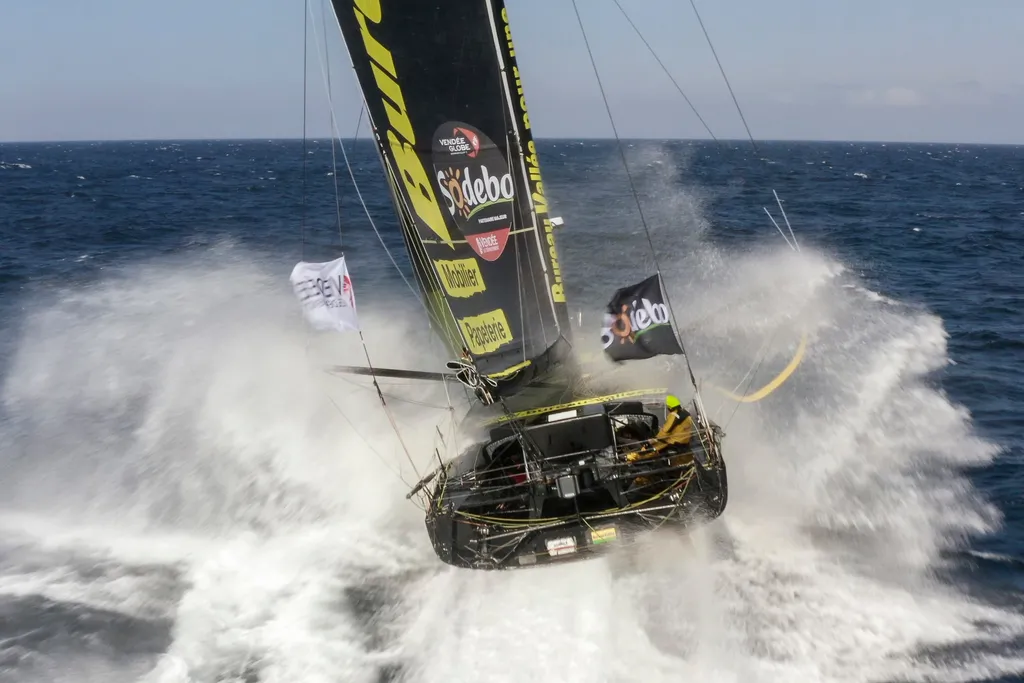 SAINT-MALO, FRANCE - JULY 16, 2024 : Bureau Vallée skipper Louis Burton (FRA) is pictured on July 16, 2024 in Saint-Malo, France. (Photo by Benjamin Sellier)