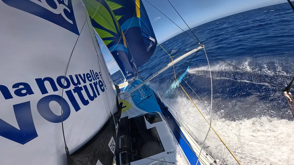 RACE, NOVEMBER 26, 2024 : Photo sent from the boat Groupe Dubreuil during the Vendee Globe sailing race on November 26, 2024. (Photo by skipper Sébastien Simon)