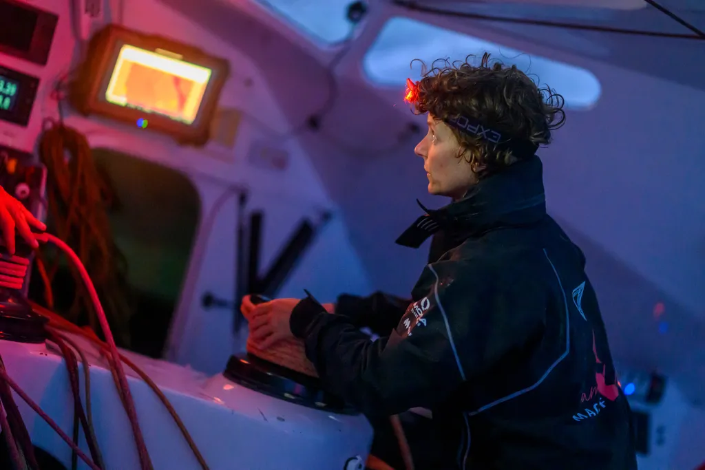 LORIENT, FRANCE - SEPTEMBER 13, 2024 : MACSF skipper Isabelle Joschke (GER-FRA) is pictured on September 13, 2024 in Lorient, France - Photo by Ronan Gladu