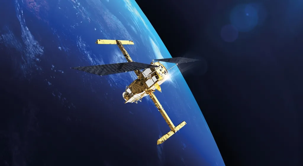 RACE, DECEMBER 04, 2024 : Photo of the Altimetric satellite SWOT provided by the Vendee Globe sailing race partner CLS on December 04, 2024. (Photo by CNES)