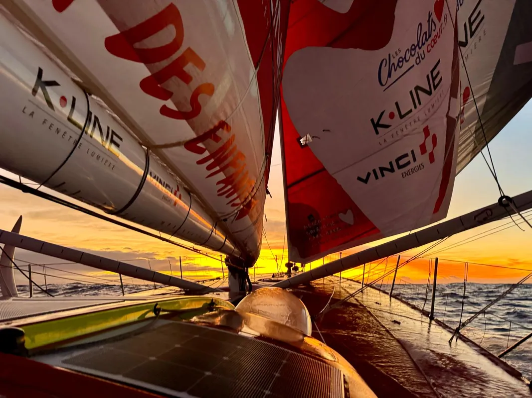 27 NOVEMBRE 2024 : Photo envoyée depuis le bateau Initiatives-Coeur lors de la course à la voile du Vendée Globe le 27 novembre 2024. (Photo du skipper Sam Davies) 