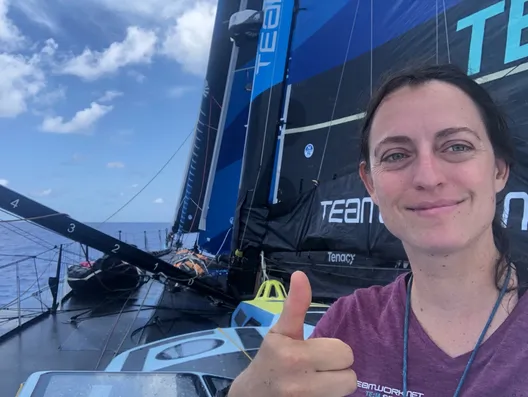 ustine Mettraux (SUI), skipper du Team Snef, a envoyé une photo depuis le bateau