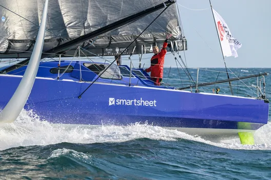 Le skipper de Medallia, Pip Hare (GBR), prend la 9e place de la Vendée à la voile New York, aux Sables d'Olonne