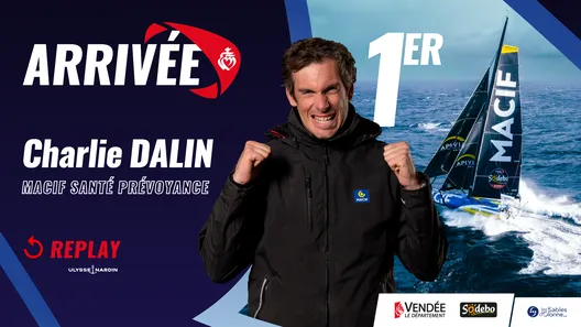 Arrivée de Charlie Dalin, vainqueur du Vendée Globe 2024