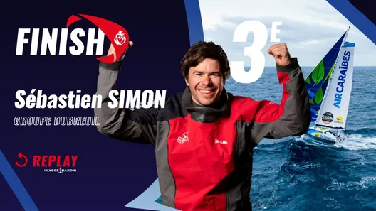 Finish of Sébastien Simon, 3rd of the Vendée Globe 2024