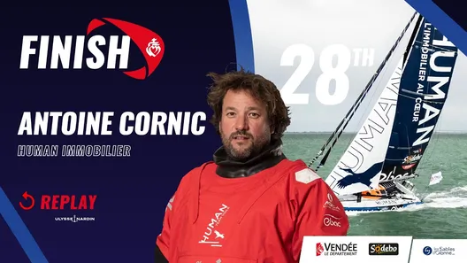 Finish of Antoine Cornic, 28th in the Vendée Globe