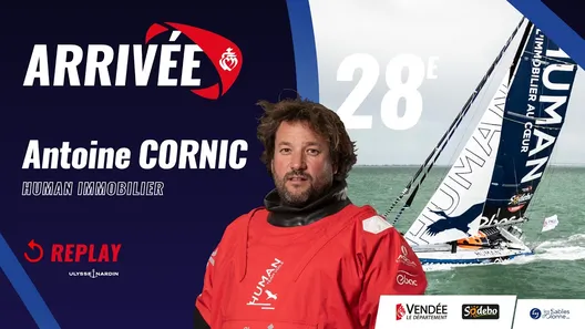 Arrivée d'Antoine Cornic, 28e du Vendée Globe