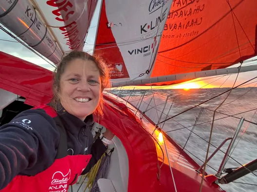 RACE, NOVEMBER 12, 2024 : Photo sent from the boat Initiatives-Coeur during the Vendee Globe sailing race on November 11, 2024. (Photo by skipper Sam Davies)