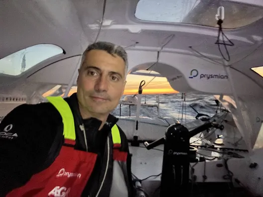 RACE, NOVEMBER 12, 2024 : Photo sent from the boat Prysmian during the Vendee Globe sailing race on November 12, 2024. (Photo by skipper Giancarlo Pedote)