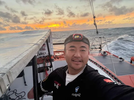 RACE, NOVEMBER 12, 2024 : Photo sent from the boat Singchain Team Haikou during the Vendee Globe sailing race on November 12, 2024. (Photo by skipper Jingkun Xu)