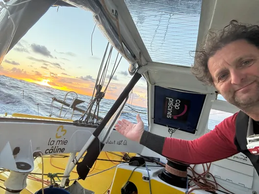 14 NOVEMBRE 2024 : Photo envoyée depuis le bateau La Mie Caline lors de la course à la voile du Vendée Globe le 14 novembre 2024. (Photo du skipper Arnaud Boissières)