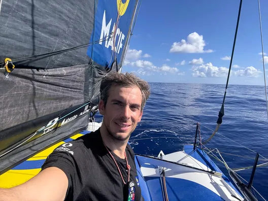 RACE, NOVEMBER 15, 2024 : Photo sent from the boat MACIF Santé Prévoyance during the Vendee Globe sailing race on November 15, 2024. (Photo by skipper Charlie Dalin)