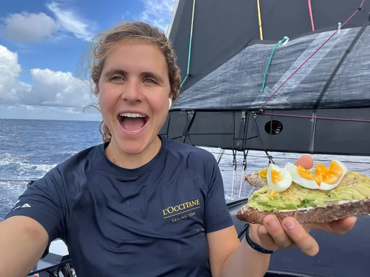 COURSE, 16 NOVEMBRE 2024 : Photo envoyée depuis le bateau L'Occitane en Provence lors de la course à la voile du Vendée Globe le 16 novembre 2024. (Photo de la skipper Clarisse Crémer)