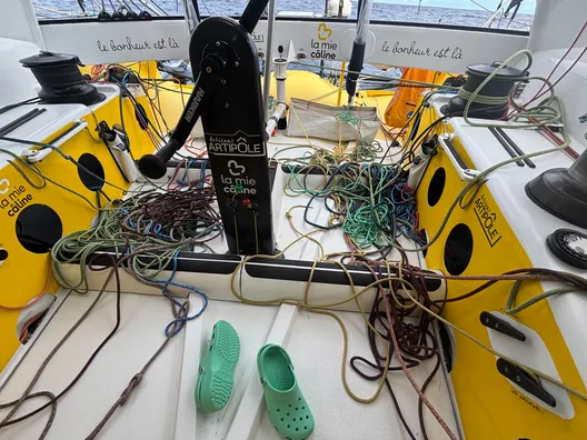 RACE, NOVEMBER 17, 2024 : Photo sent from the boat La Mie Caline during the Vendee Globe sailing race on November 17, 2024. (Photo by skipper Arnaud Boissières)