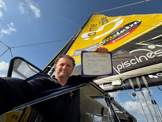 LE 20 NOVEMBRE 2024 : Photo envoyée depuis le bateau La Mie Caline lors de la course à la voile du Vendée Globe le 20 novembre 2024. (Photo du skipper Arnaud Boissières)