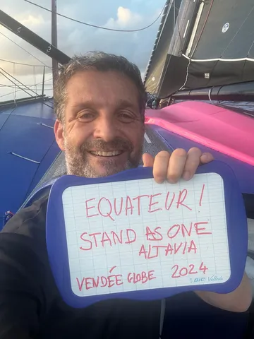 23 NOVEMBRE 2024 : Photo envoyée depuis le bateau STAND AS ONE - Altavia lors de la course à la voile du Vendée Globe le 23 novembre 2024. (Photo du skipper Eric Bellion)