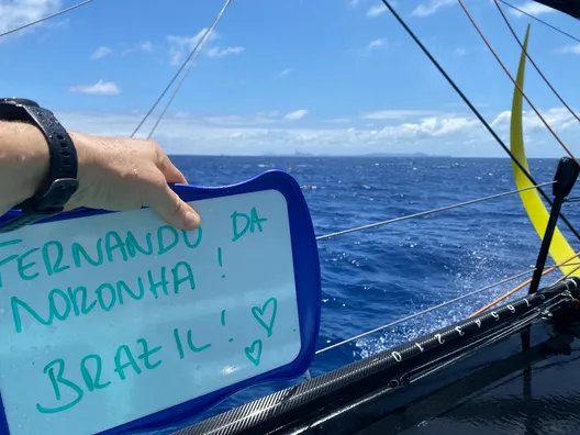 RACE, NOVEMBER 23, 2024 : Photo sent from the boat TeamWork - Team Snef during the Vendee Globe sailing race on November 23, 2024. (Photo by skipper Justine Mettraux)
Island Fernando de Noronha