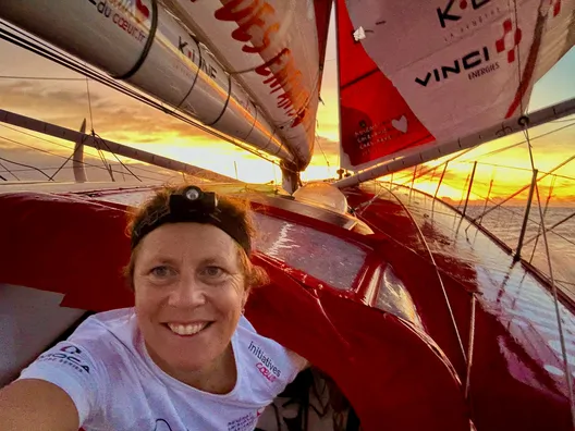 RACE, NOVEMBER 27, 2024 : Photo sent from the boat Initiatives-Coeur during the Vendee Globe sailing race on November 27, 2024. (Photo by skipper Sam Davies)
Sunrise