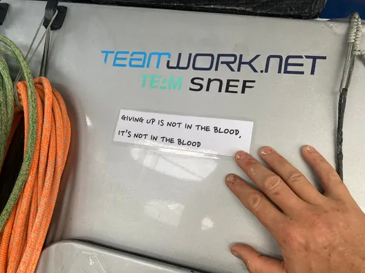 RACE, NOVEMBER 28, 2024 : Photo sent from the boat TeamWork - Team Snef during the Vendee Globe sailing race on November 28, 2024. (Photo by skipper Justine Mettraux)