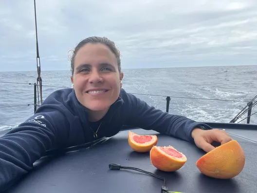 COURSE, 29 NOVEMBRE 2024 : Photo envoyée depuis le bateau L'Occitane en Provence lors de la course à la voile du Vendée Globe le 29 novembre 2024. (Photo de la skipper Clarisse Crémer)