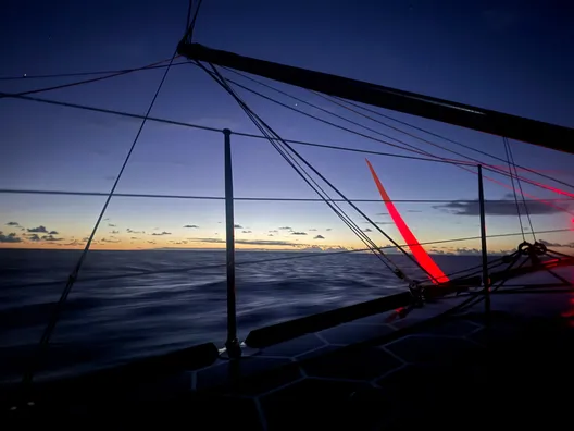 RACE, NOVEMBER 18, 2024 : Photo sent from the boat GUYOT Environnement - Water Family during the Vendee Globe sailing race on November 18, 2024. (Photo by skipper Benjamin Dutreux)