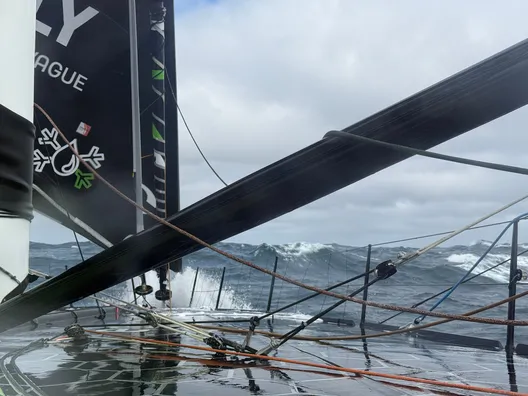 RACE, DECEMBER 02, 2024 : Photo sent from the boat GUYOT Environnement - Water Family during the Vendee Globe sailing race on December 02, 2024. (Photo by skipper Benjamin Dutreux)