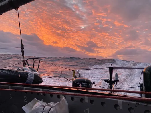 RACE, DECEMBER 02, 2024 : Photo sent from the boat TeamWork - Team Snef during the Vendee Globe sailing race on December 03, 2024. (Photo by skipper Justine Mettraux)
Sunset