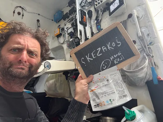 RACE, DECEMBER 09, 2024 : Photo sent from the boat La Mie Caline during the Vendee Globe sailing race on December 09, 2024. (Photo by skipper Arnaud Boissières)
Food