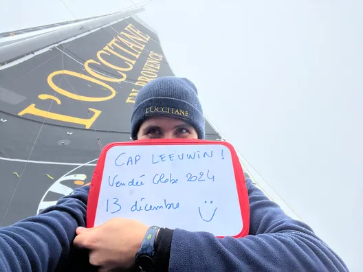 COURSE, 13 DÉCEMBRE 2024 : Photo envoyée depuis le bateau L'Occitane en Provence lors de la course à la voile du Vendée Globe le 13 décembre 2024. (Photo de la skipper Clarisse Crémer) Cap Leeuwin