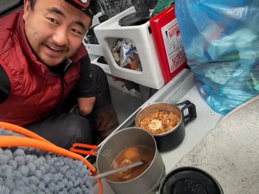 RACE, DECEMBER 13, 2024 : Photo sent from the boat Singchain Team Haikou during the Vendee Globe sailing race on December 13, 2024. (Photo by skipper Jingkun Xu)
food