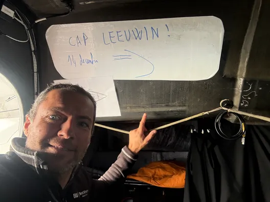 COURSE, 14 DÉCEMBRE 2024 : Photo envoyée depuis le bateau Fortinet - Best Western lors de la course à la voile du Vendée Globe le 14 décembre 2024. (Photo du skipper Romain Attanasio) Cap Leeuwin