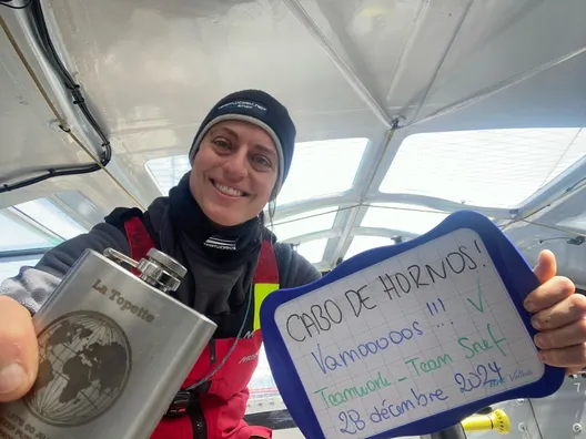 COURSE, 28 DÉCEMBRE 2024 : Photo envoyée depuis le bateau TeamWork - Team Snef lors de la course à la voile du Vendée Globe, le 28 décembre 2024. (Photo du skipper Justine Mettraux) Cap Horn