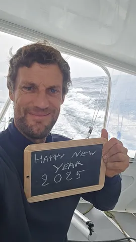 RACE, DECEMBER 31, 2024 : Photo sent from the boat Biotherm during the Vendee Globe sailing race on December 31, 2024. (Photo by skipper Paul Meilhat)
Happy New Year
