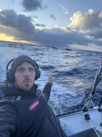 RACE, JANUARY 04, 2024 : Photo sent from the boat Lazare during the Vendee Globe sailing race on Janauary 04, 2024. (Photo by skipper Tanguy Le Turquais)