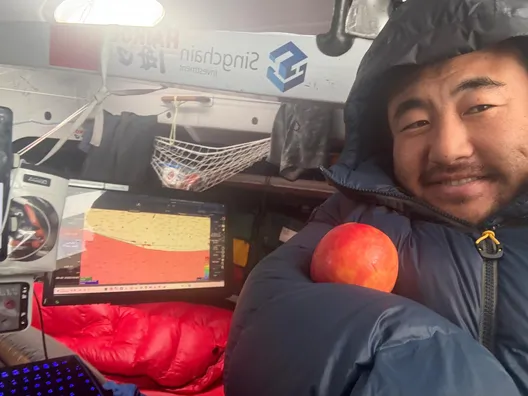 RACE, JANUARY 04, 2024 : Photo sent from the boat Singchain Team Haikou during the Vendee Globe sailing race on January 04, 2024. (Photo by skipper Jingkun Xu)
