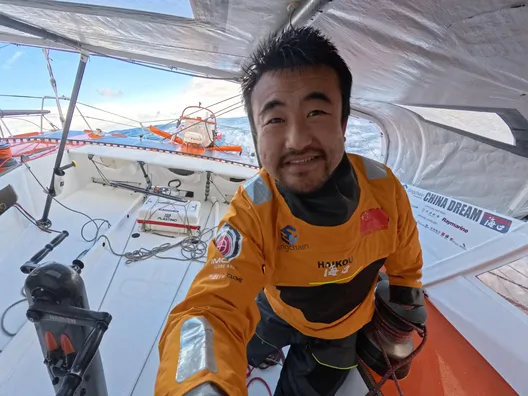 COURSE, 11 JANVIER 2024 : Photo envoyée depuis le bateau Singchain Team Haikou lors de la course à la voile du Vendée Globe le 11 janvier 2024. (Photo du skipper Jingkun Xu)