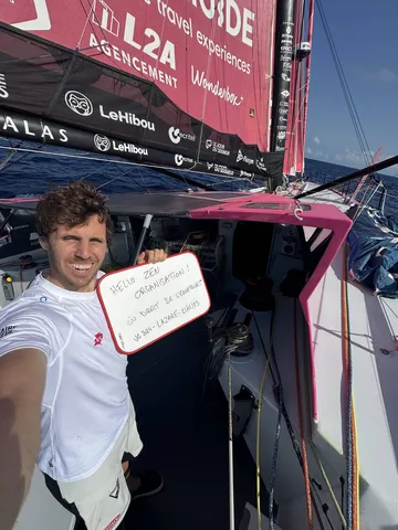 RACE, JANUARY 21, 2024 : Photo sent from the boat Lazare during the Vendee Globe sailing race on January 21, 2024. (Photo by skipper Tanguy Le Turquais)
Equator