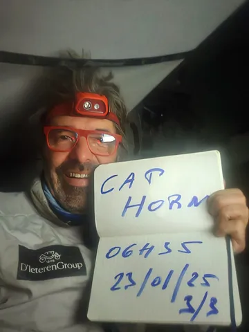 RACE, JANUARY 23, 2025 : Photo sent from the boat D’Ieteren Group during the Vendee Globe sailing race on January 23, 2025. (Photo by skipper Denis Van Weynbergh)Cape Horn