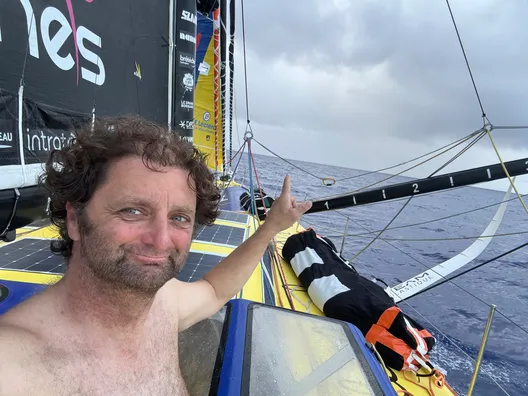 COURSE, 23 JANVIER 2025 : Photo envoyée depuis le bateau La Mie Caline lors de la course à la voile du Vendée Globe le 23 janvier 2025. (Photo du skipper Arnaud Boissières)