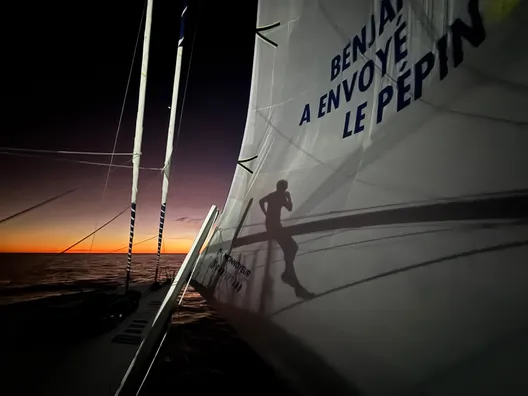 COURSE, 27 JANVIER 2024 : Photo envoyée depuis le bateau Monnoyeur - DUO for a JOB lors de la course à la voile du Vendée Globe le 27 janvier 2024. (Photo du skipper Benjamin Ferré)