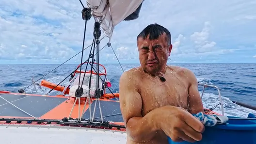 RACE, JANUARY 28, 2024 : Photo sent from the boat Singchain Team Haikou during the Vendee Globe sailing race on January 28, 2024. (Photo by skipper Jingkun Xu)