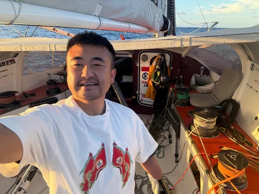 RACE, JANUARY 29, 2024 : Photo sent from the boat Singchain Team Haikou during the Vendee Globe sailing race on January 29, 2024. (Photo by skipper Jingkun Xu)