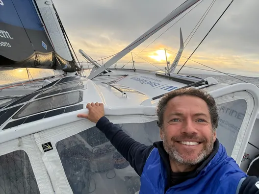 COURSE, 1 FÉVRIER 2025 : Photo envoyée depuis le bateau Fortinet - Best Western lors de la course à la voile du Vendée Globe le 1er février 2025. (Photo du skipper Romain Attanasio)