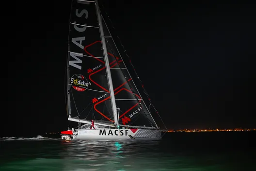 LES SABLES D'OLONNE, FRANCE - 04 FEVRIER 2025 : Isabelle Joschke (GER-FRA), skipper de MACSF, est photographiée après avoir pris la 19ème place du Vendée Globe, le 04 février 2025 aux Sables d'Olonne, France - (Photo by Jean-Louis Carli / Alea)