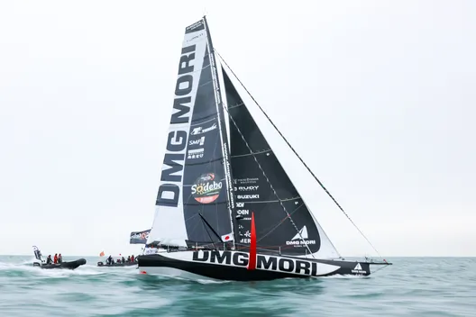 LES SABLES D'OLONNE, FRANCE - 09 FEVRIER 2025 : Le skipper de DMG MORI Global One Kojiro Shiraishi (JAP) est photographié après avoir pris la 24e place du Vendée Globe, le 09 février 2025 aux Sables d'Olonne, France - (Photo by Jean-Marie Liot / Alea)